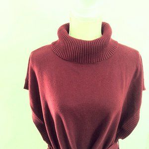 100% Merino Wool, Talbots, size 3X, Dark Red Cowl Neck Tunic